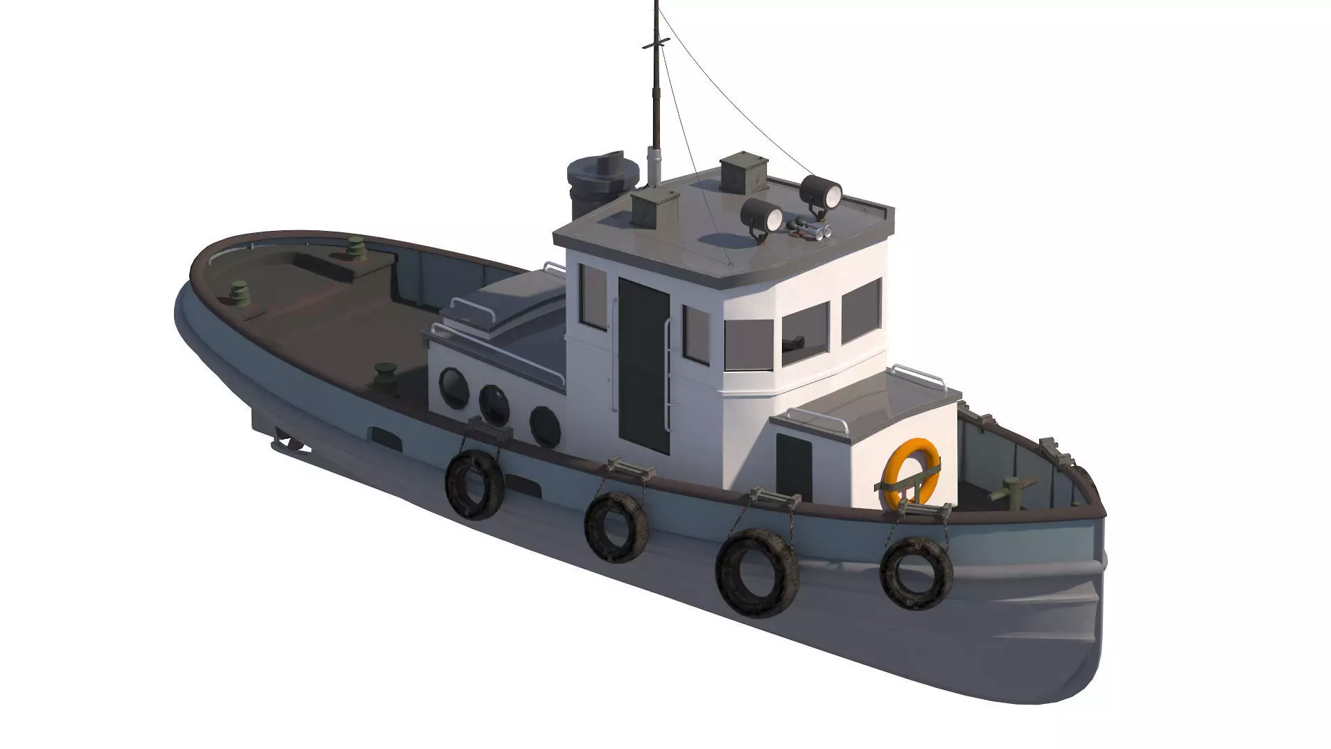Tug boat harbour edition 3D model_4