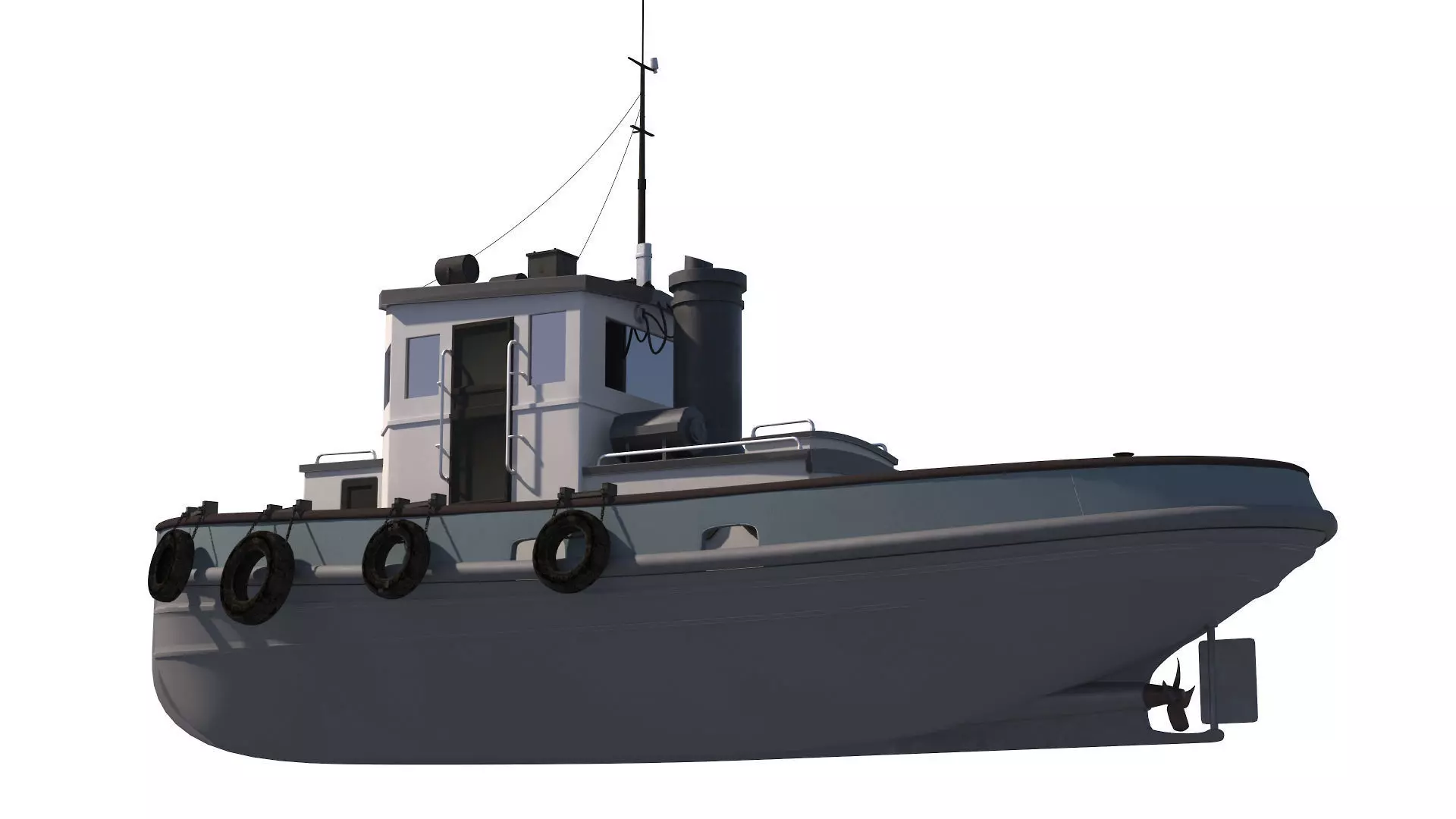 Tug boat harbour edition 3D model_7