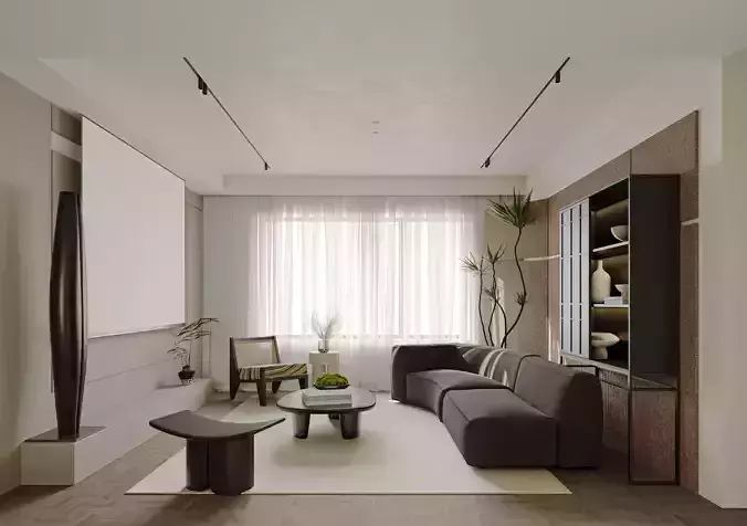 Modern living room dining room interior scenes 266