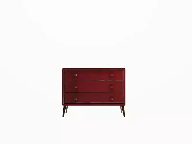 Mid-Century Modern Wooden 3-Drawer Dresser Dark Wood