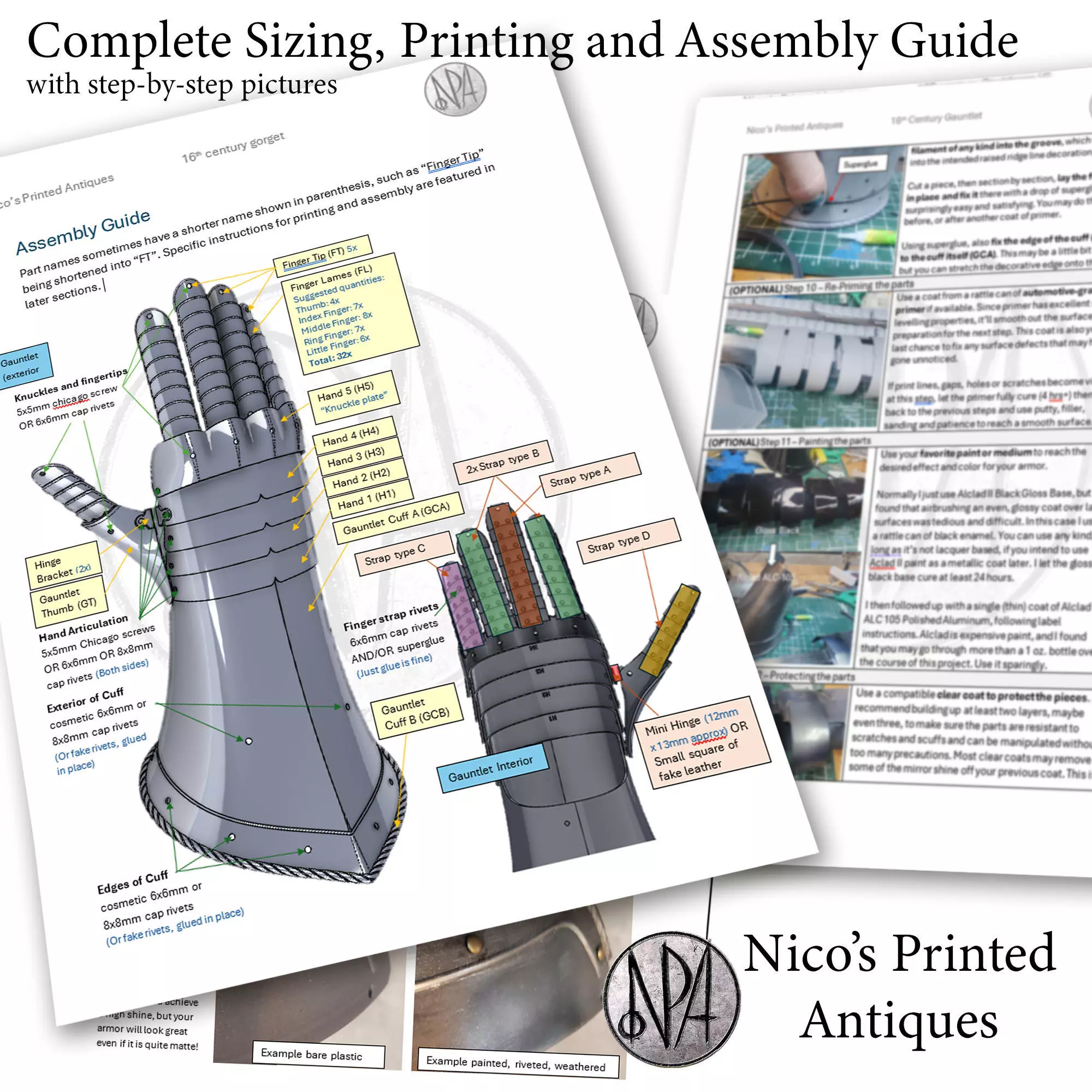 16th Century Plate Gauntlet 3D print model_3