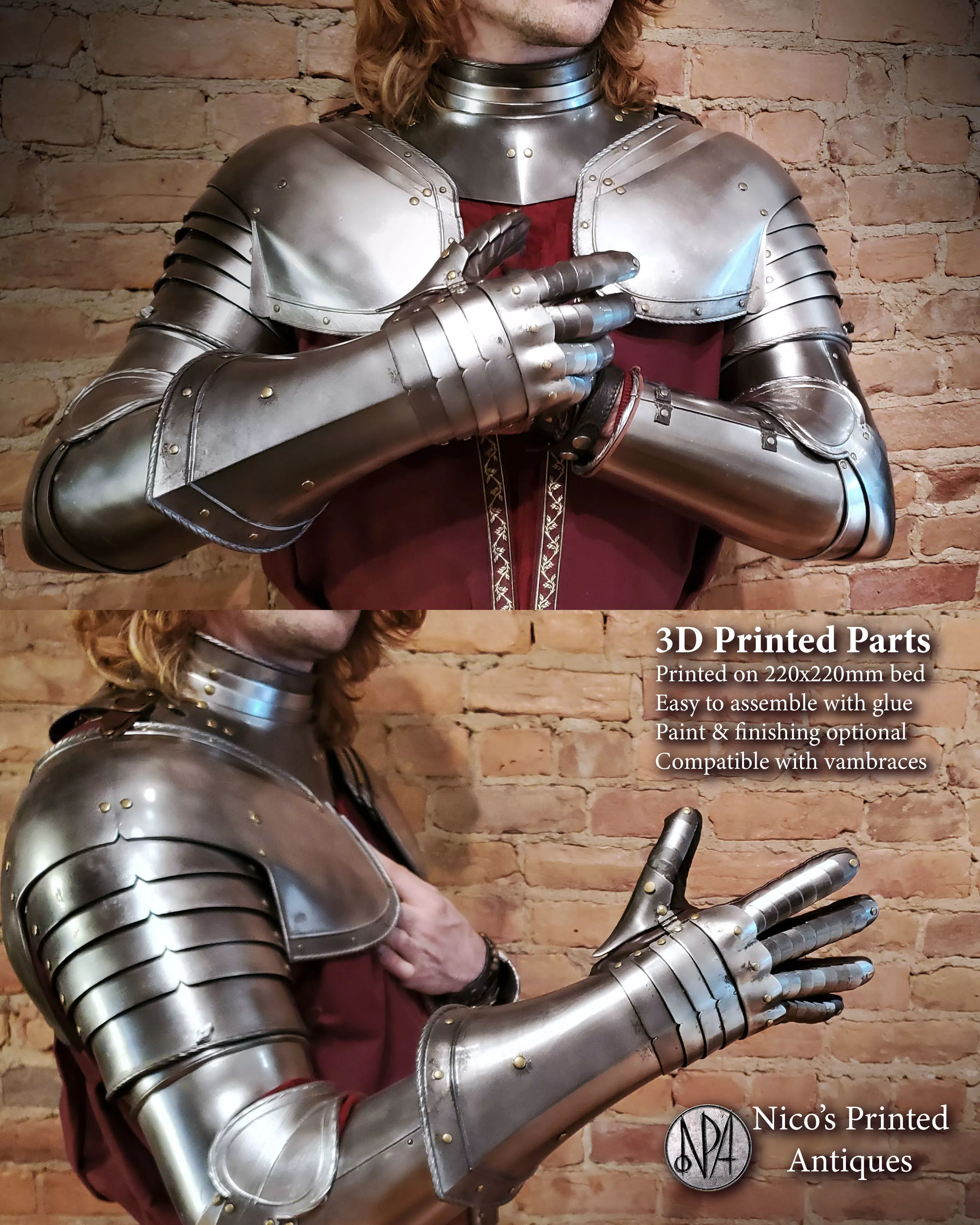 16th Century Plate Gauntlet 3D print model_2