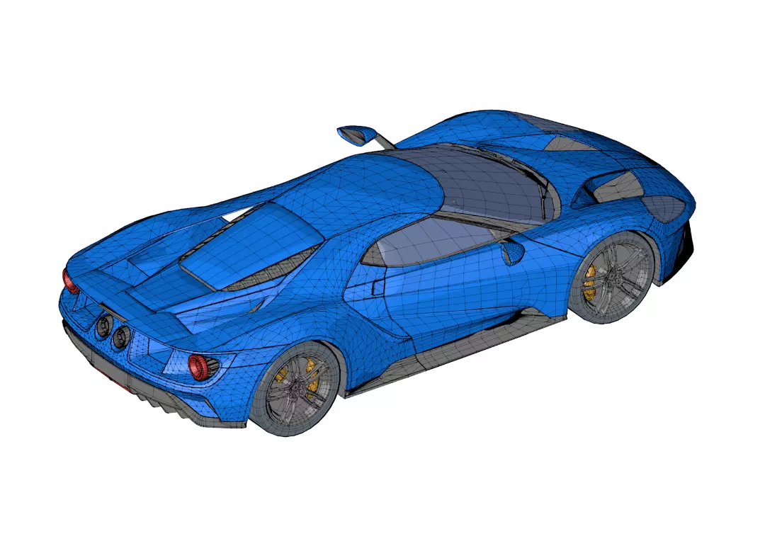 Racing Car Low-poly 3D model_4