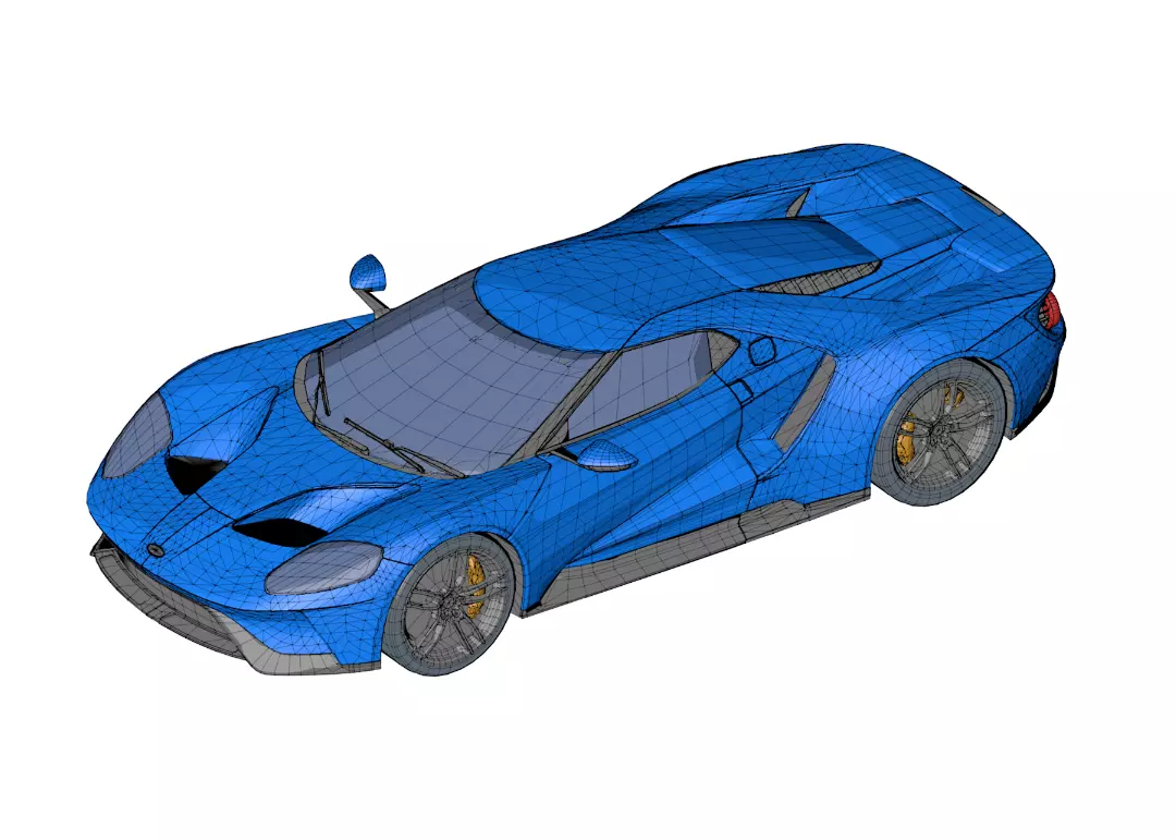 Racing Car Low-poly 3D model_5