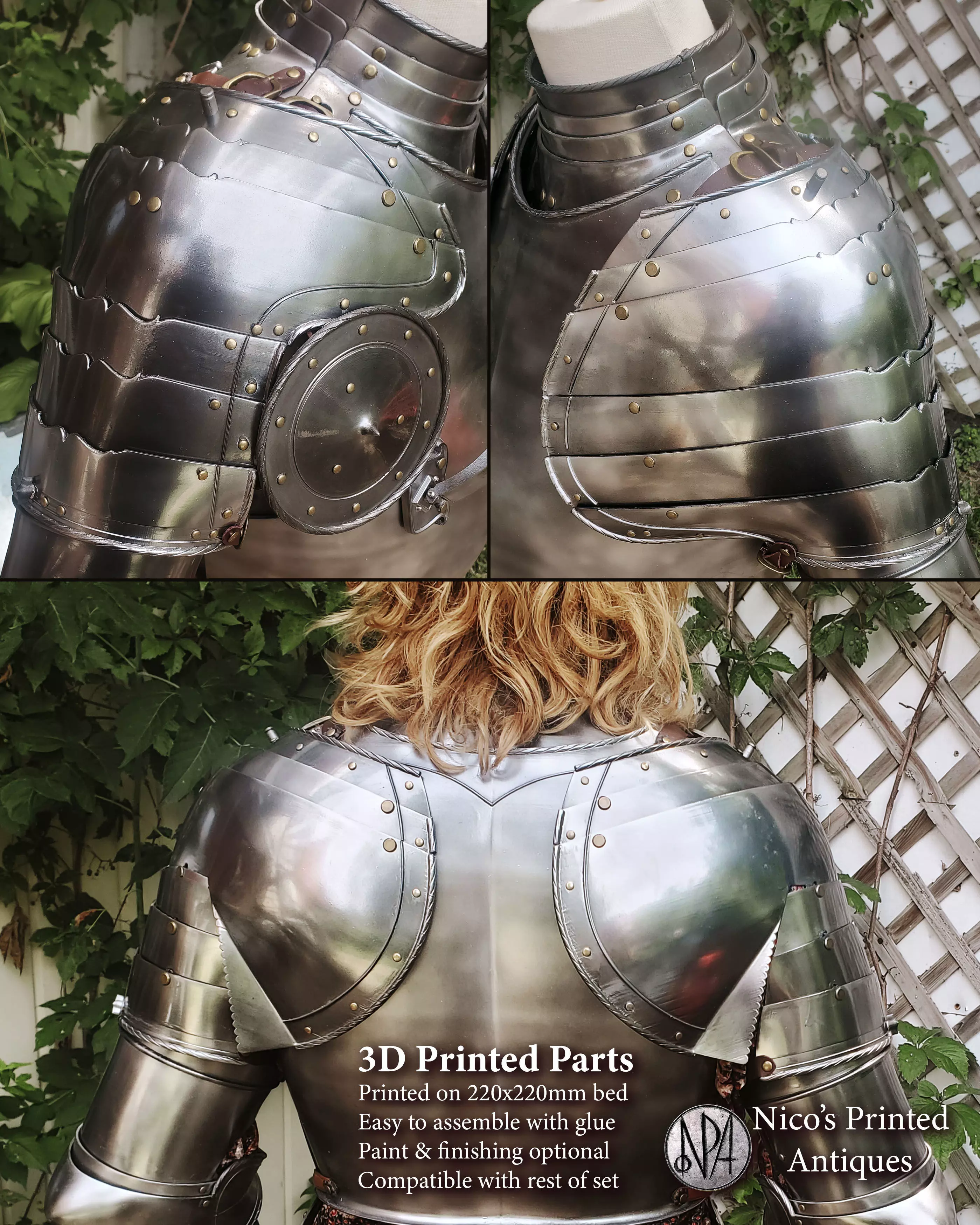 Nuremberg Pauldrons Shoulder Armor 3D print model_3