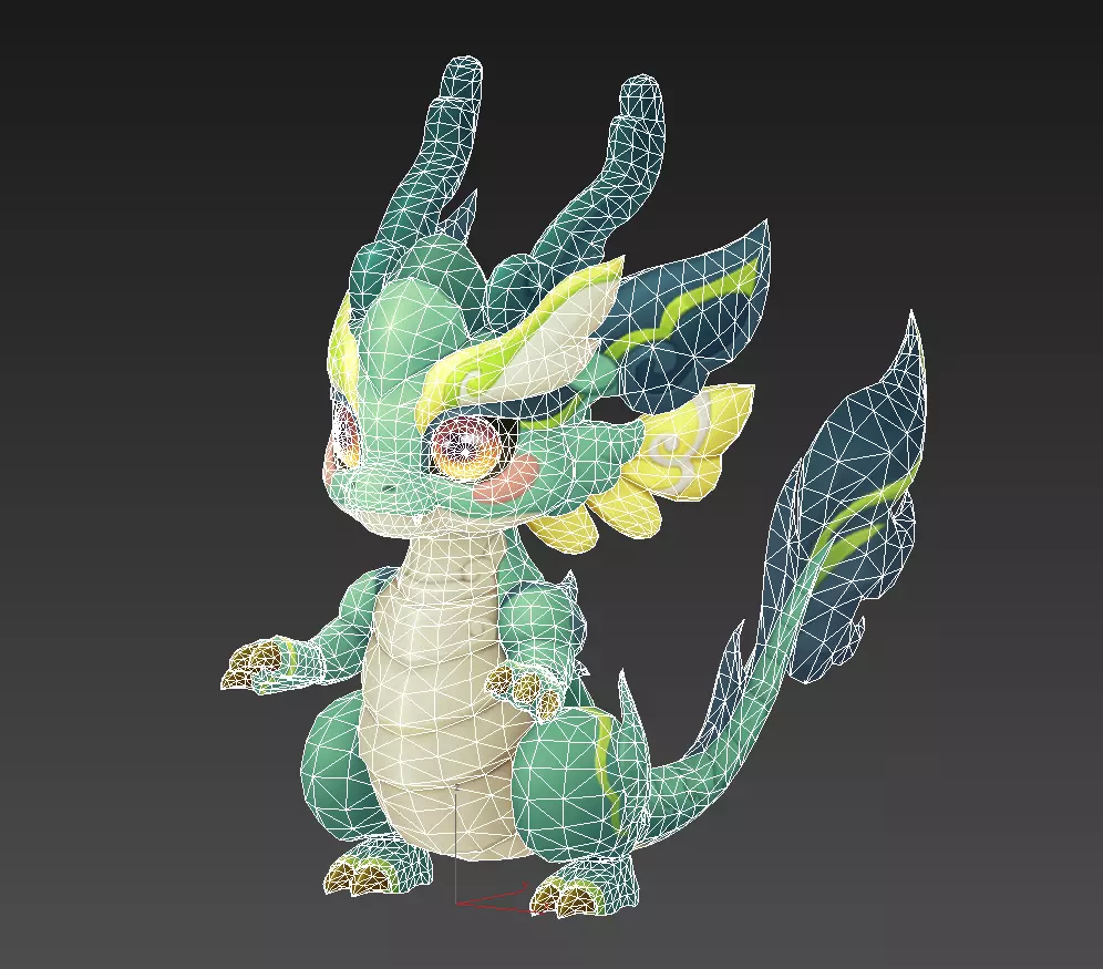 Cartoon version of Xiaolong Low-poly 3D model_14