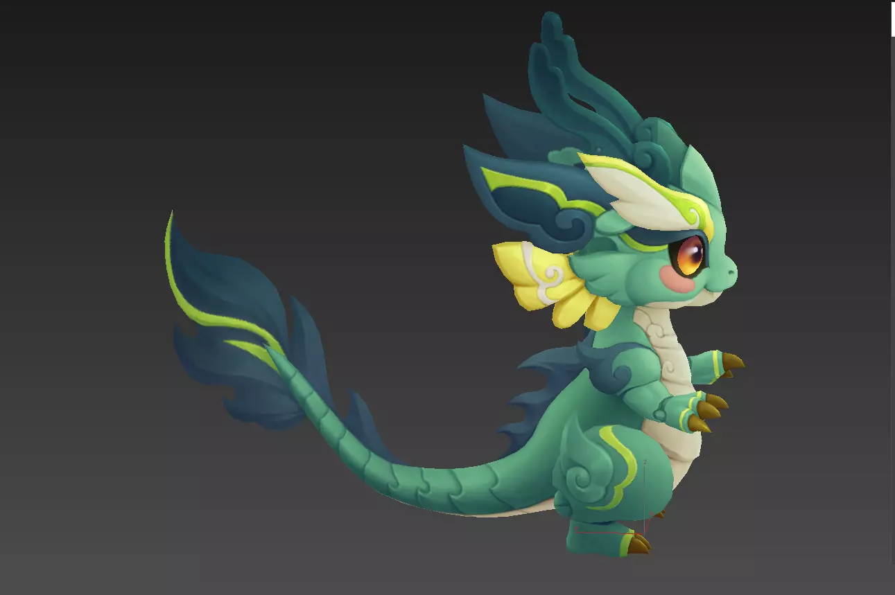 Cartoon version of Xiaolong Low-poly 3D model_13