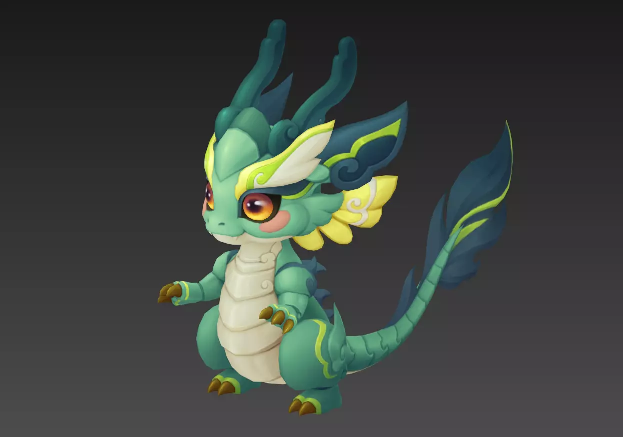 Cartoon version of Xiaolong Low-poly 3D model_0