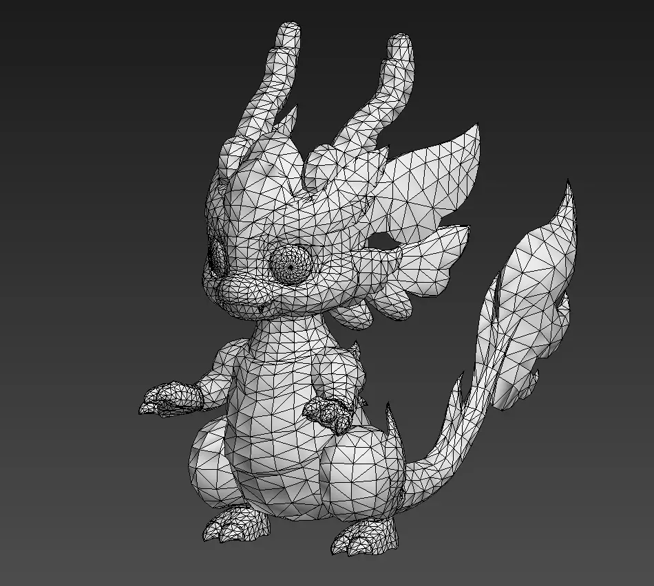 Cartoon version of Xiaolong Low-poly 3D model_15