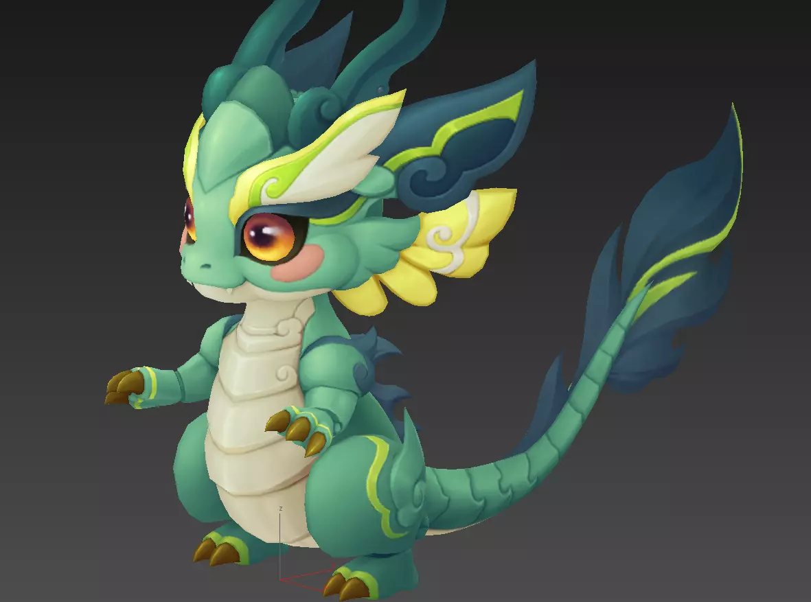 Cartoon version of Xiaolong Low-poly 3D model_7