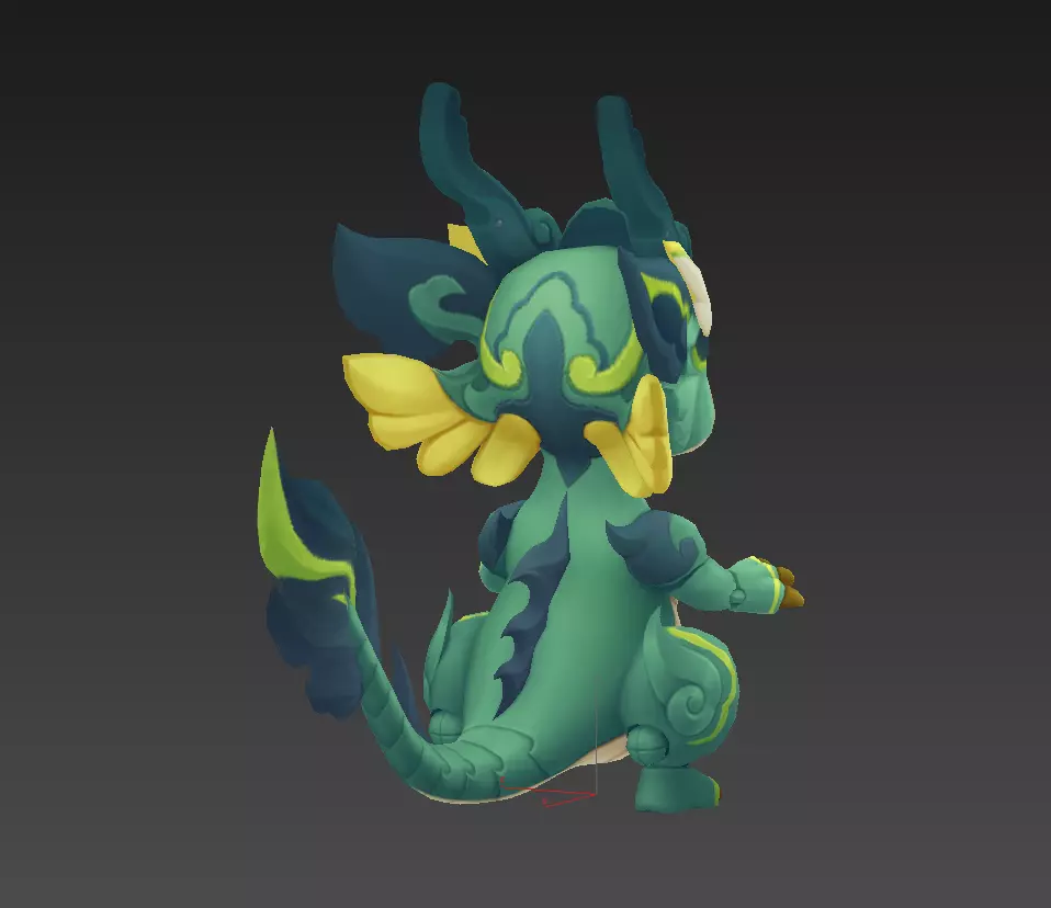 Cartoon version of Xiaolong Low-poly 3D model_10