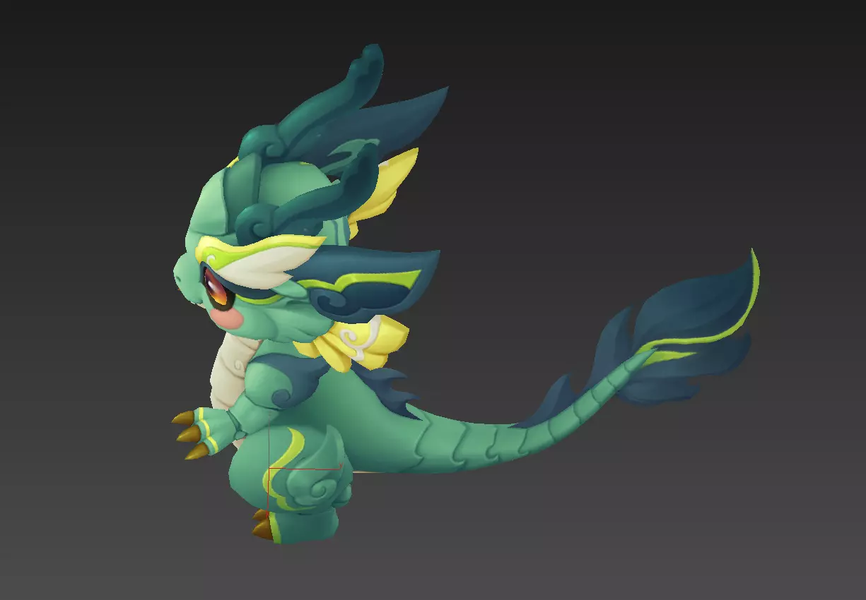 Cartoon version of Xiaolong Low-poly 3D model_12