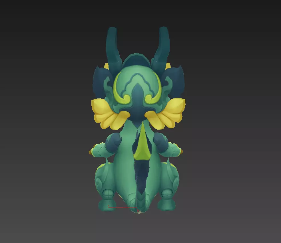 Cartoon version of Xiaolong Low-poly 3D model_9