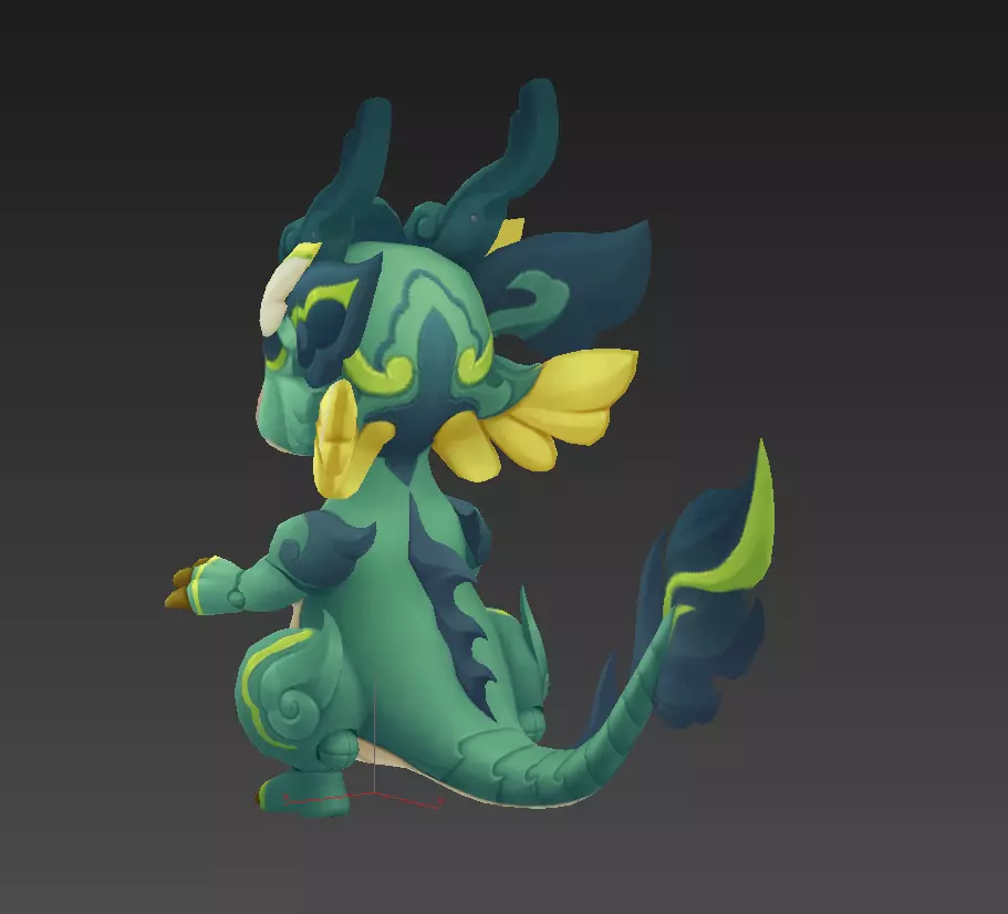 Cartoon version of Xiaolong Low-poly 3D model_11