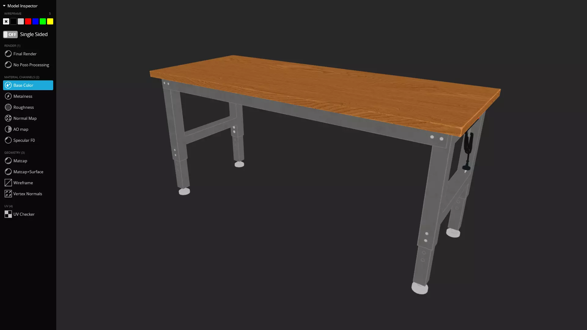 Workshop Table 3D Model - Game-Ready Low-poly 3D model_5