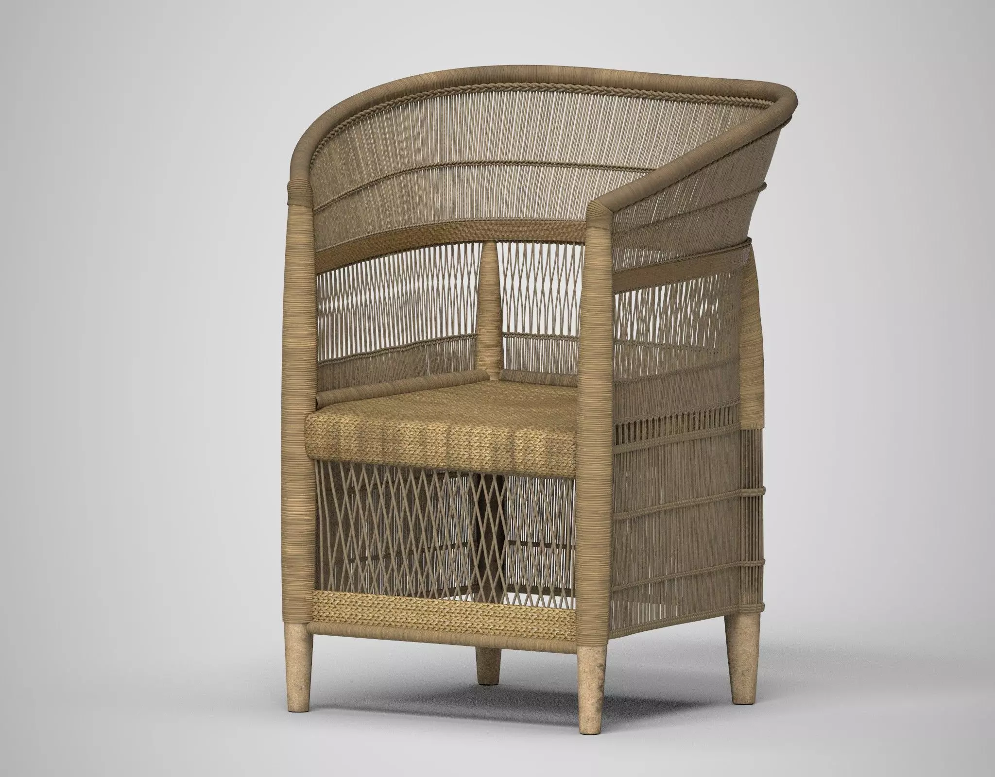 Woven Rattan Chair 3D model