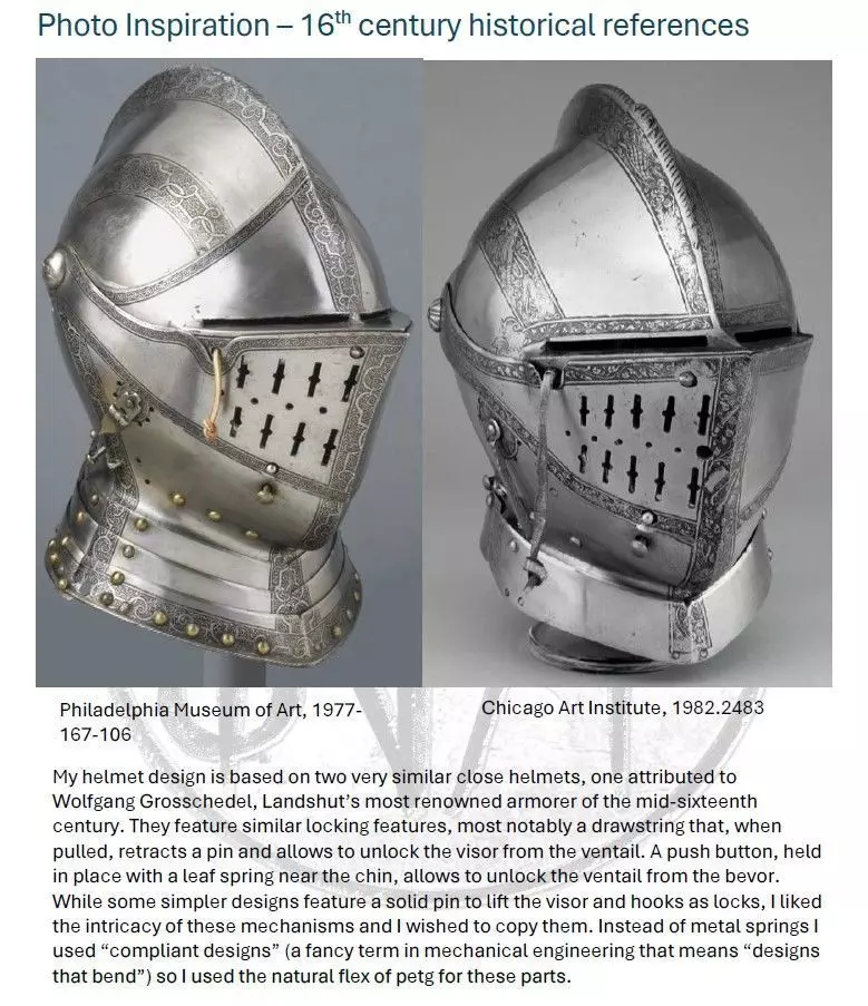 Wearable Close Helmet 16th Century Knight Armor 3D print model_5