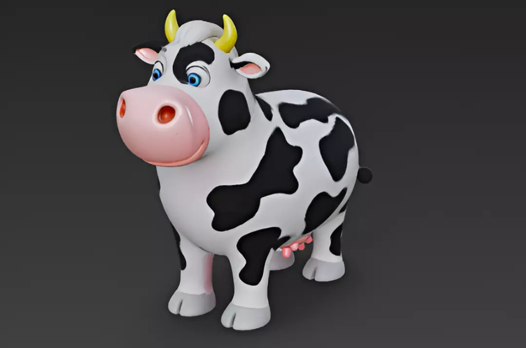 Cartoon Style Cow 3D Model 3D model_0