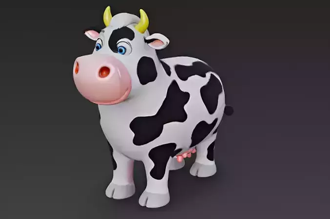 Cartoon Style Cow 3D Model 3D model