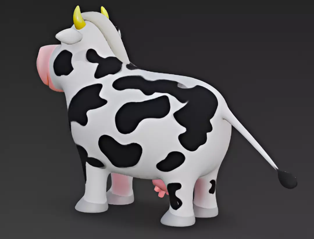 Cartoon Style Cow 3D Model 3D model_4