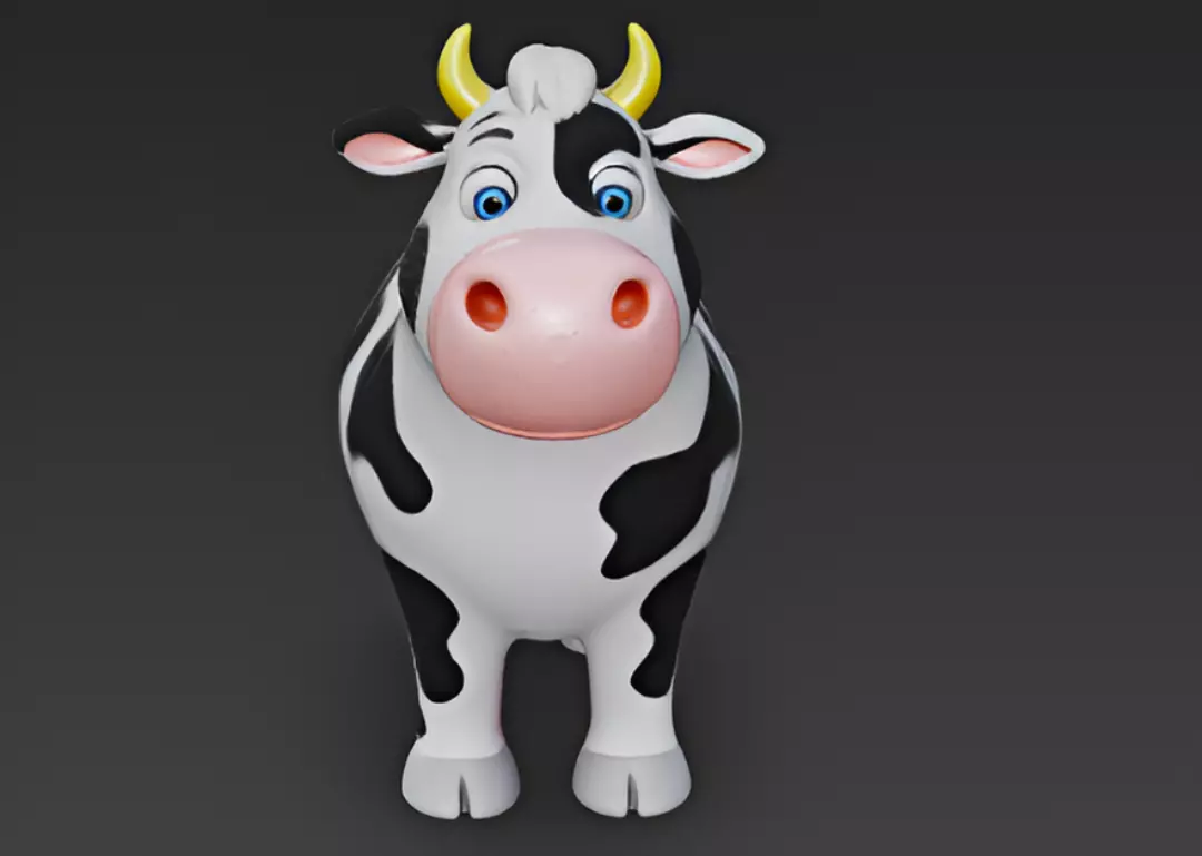 Cartoon Style Cow 3D Model 3D model_1
