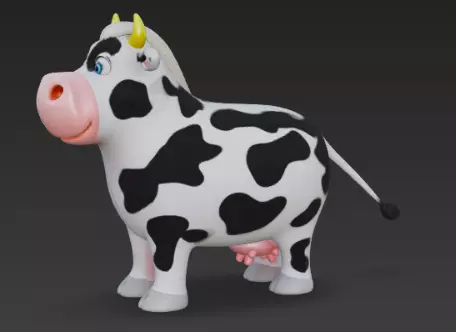 Cartoon Style Cow 3D Model 3D model_5