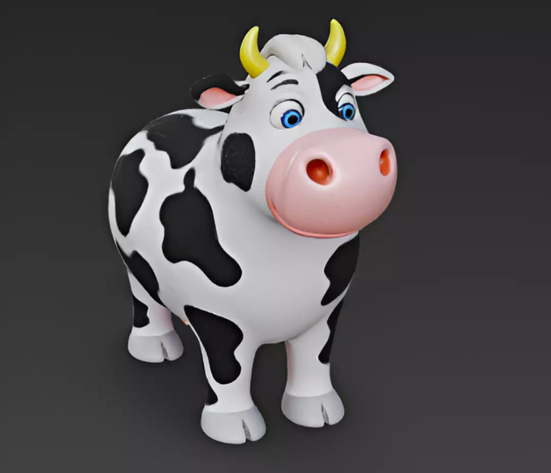 Cartoon Style Cow 3D Model 3D model_3