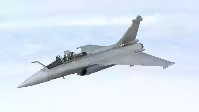 Fighter Jet Flying In Sky Plane V07 Low Poly 3D Model