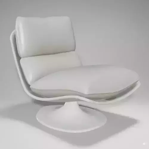 White Tulip Chair 3D Modern Lounge Seat Swivel Base