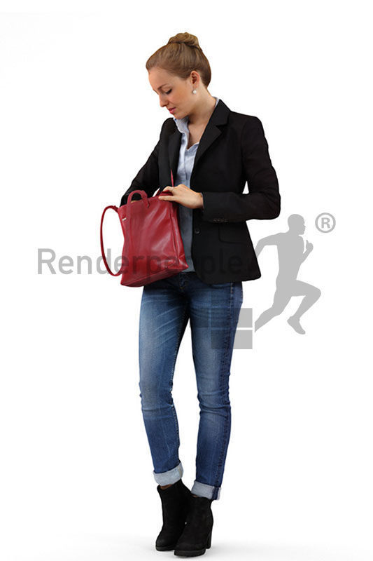 Petra 0164 Woman Searching Her Bag 3D model_1