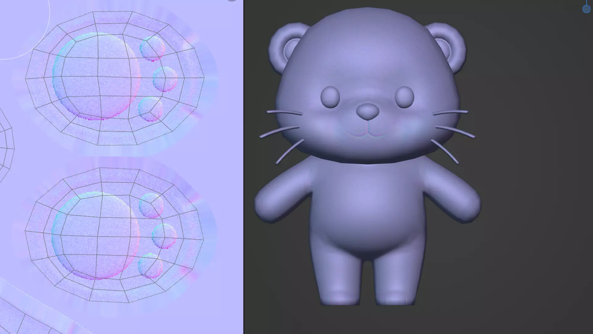 Cartoon Tiger Character Chibi Kawaii Low-poly 3D model_7