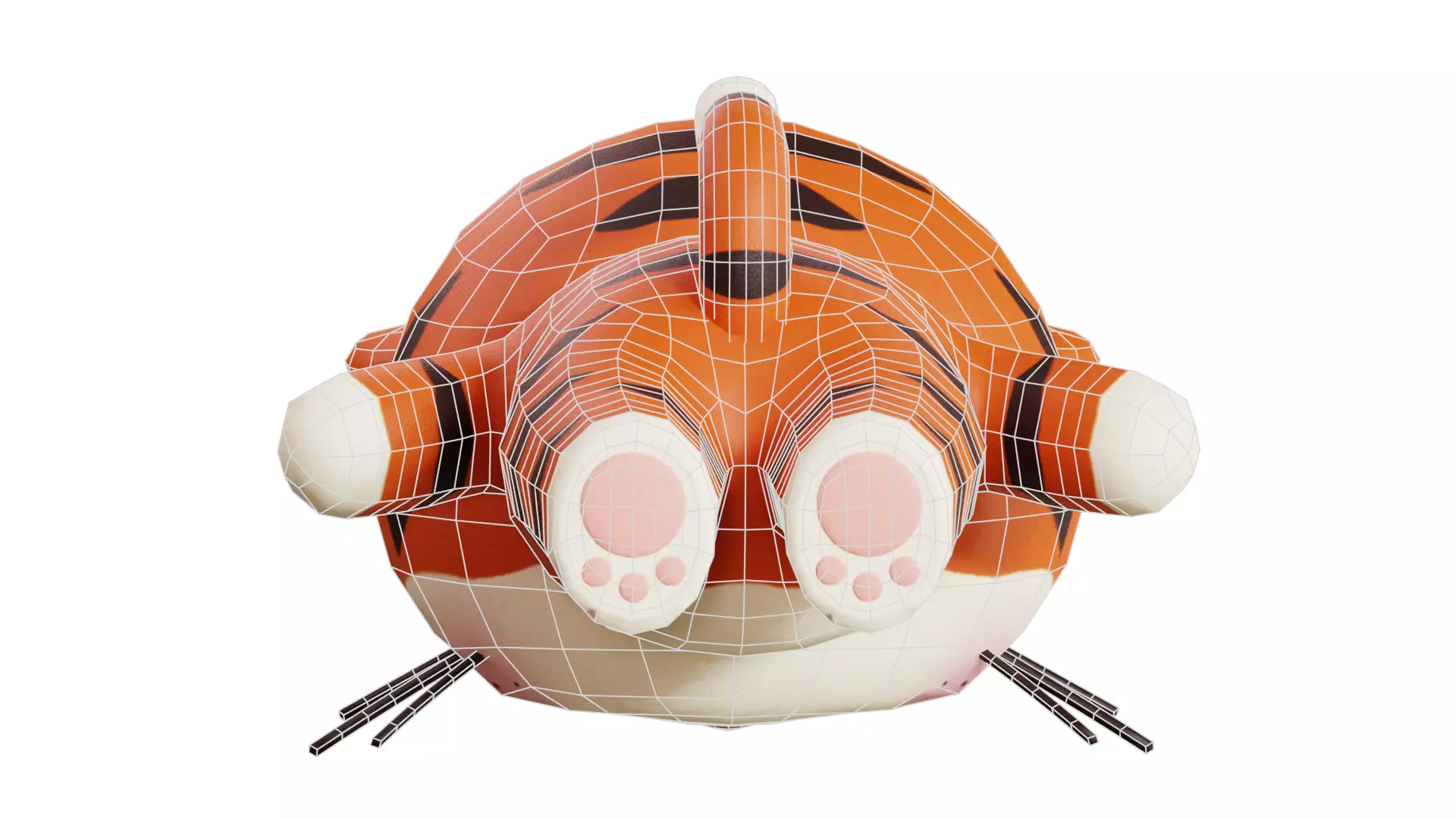 Cartoon Tiger Character Chibi Kawaii Low-poly 3D model_13