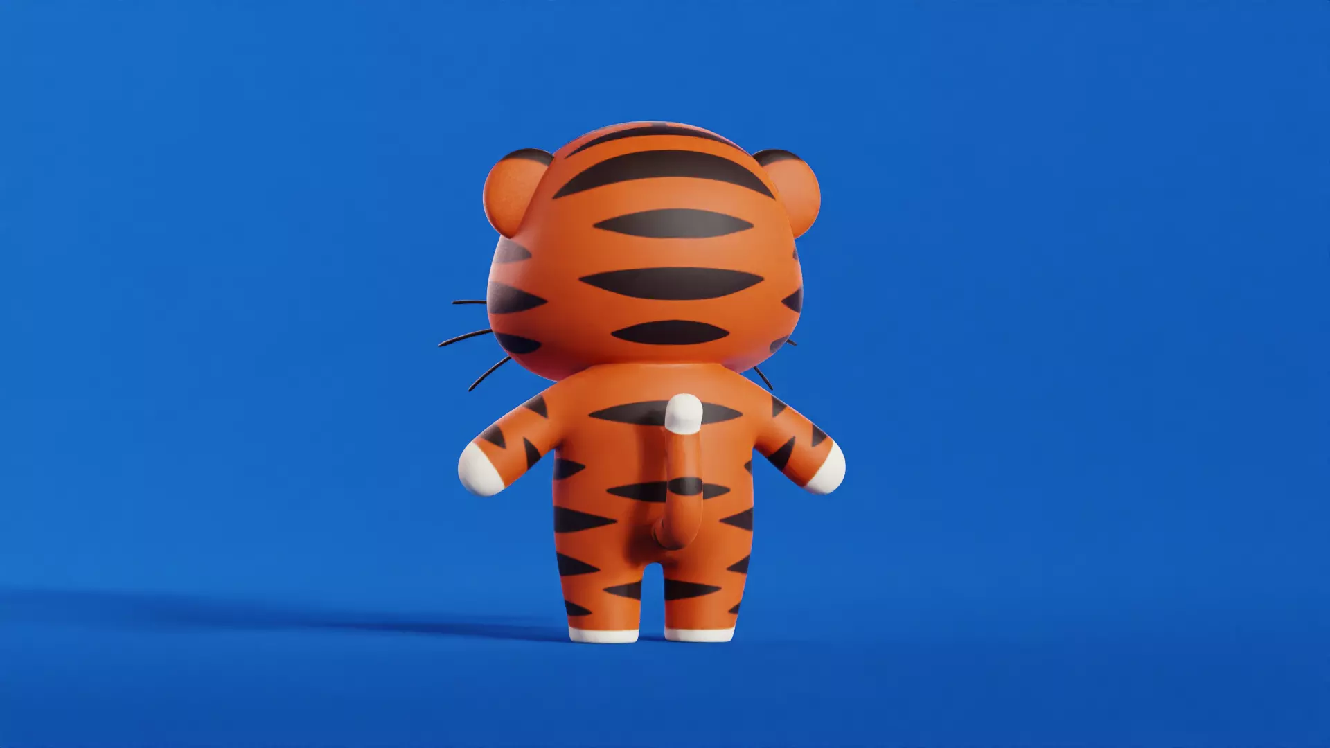 Cartoon Tiger Character Chibi Kawaii Low-poly 3D model_4