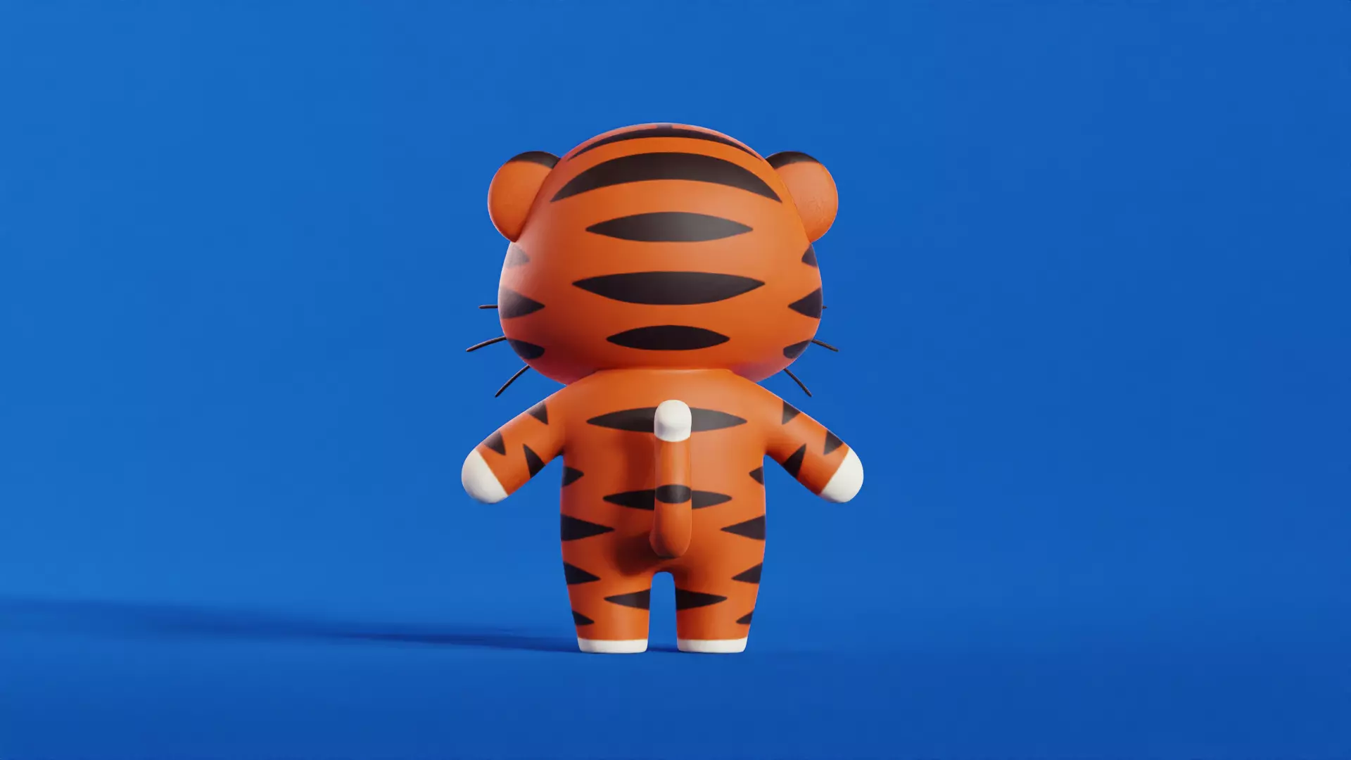 Cartoon Tiger Character Chibi Kawaii Low-poly 3D model_5