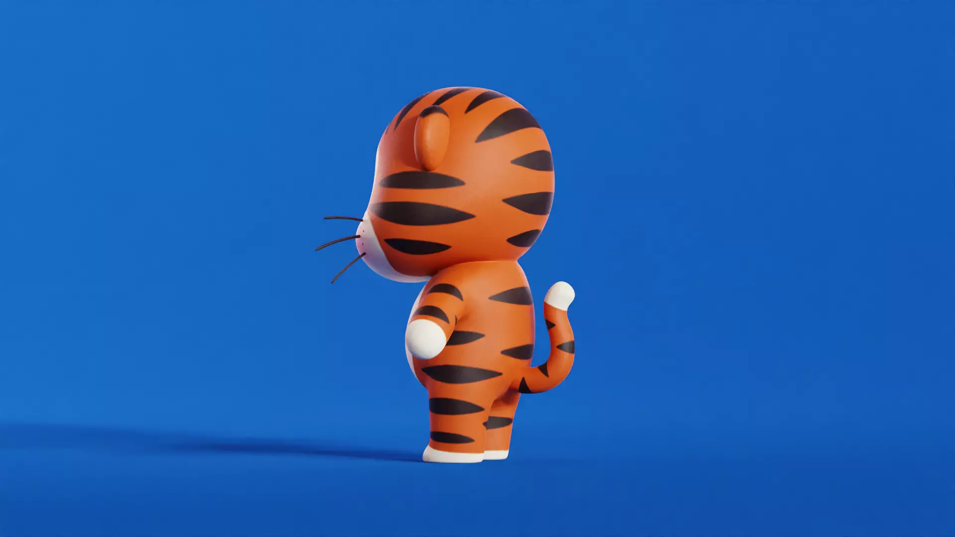 Cartoon Tiger Character Chibi Kawaii Low-poly 3D model_3
