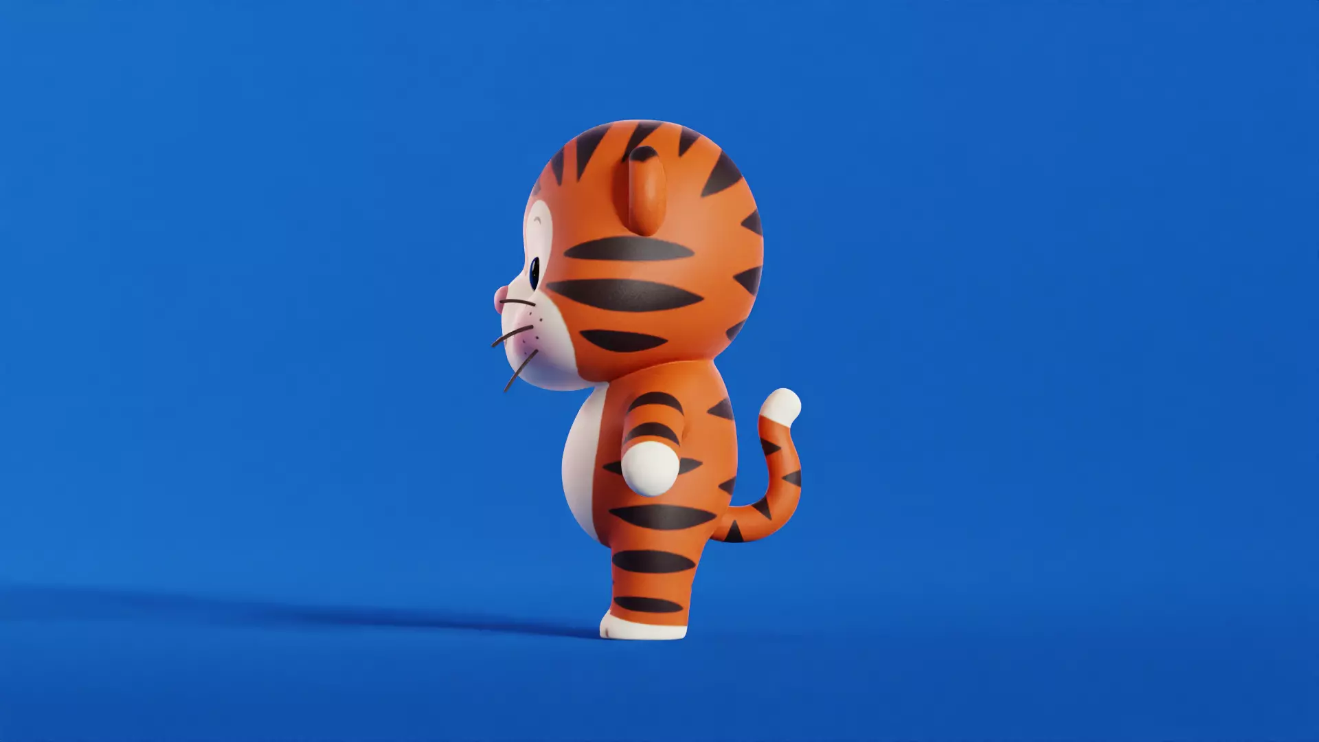 Cartoon Tiger Character Chibi Kawaii Low-poly 3D model_2