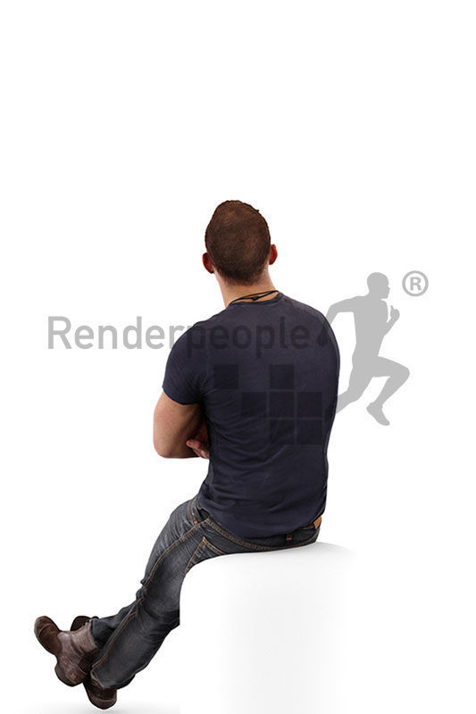 Pierre 0195 Casually Looking Sitting Man 3D model_4