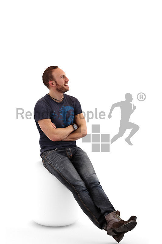 Pierre 0195 Casually Looking Sitting Man 3D model_1