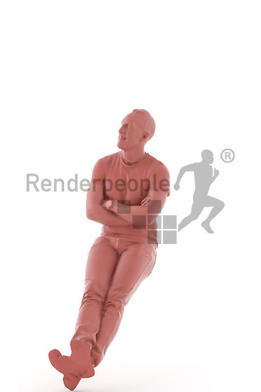 Pierre 0195 Casually Looking Sitting Man 3D model_2