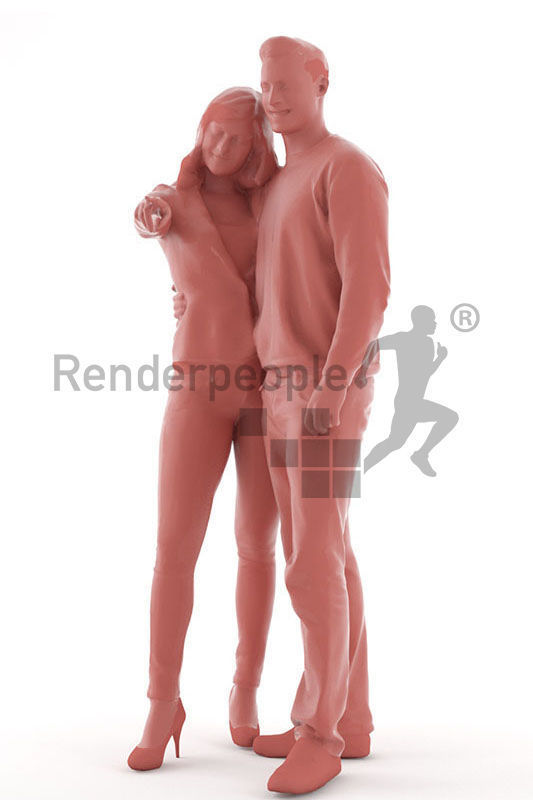 Kelly Aaron 0023 Casually Looking Couple 3D model_2