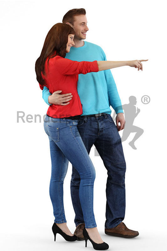 Kelly Aaron 0023 Casually Looking Couple 3D model_3
