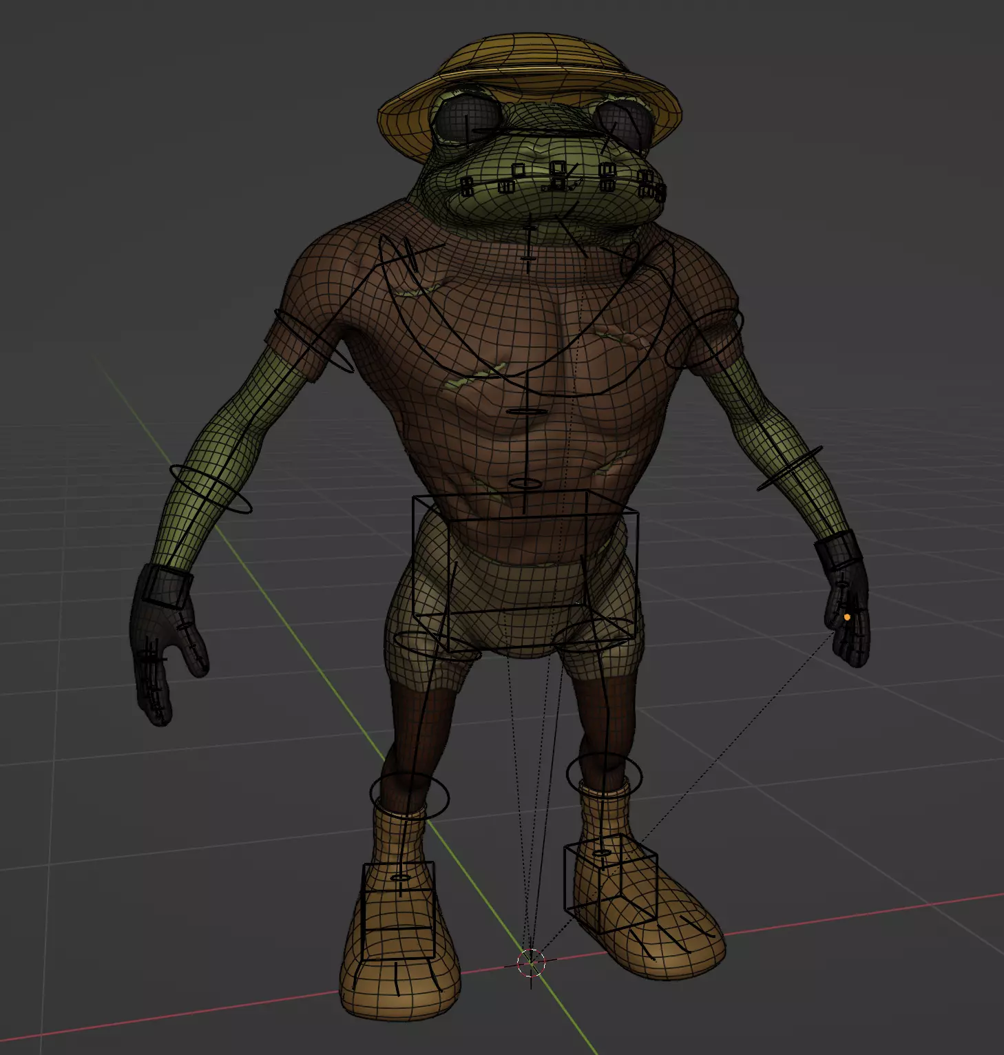 frogman jungle explorer version 8k rigged and textured Low-poly 3D model_10