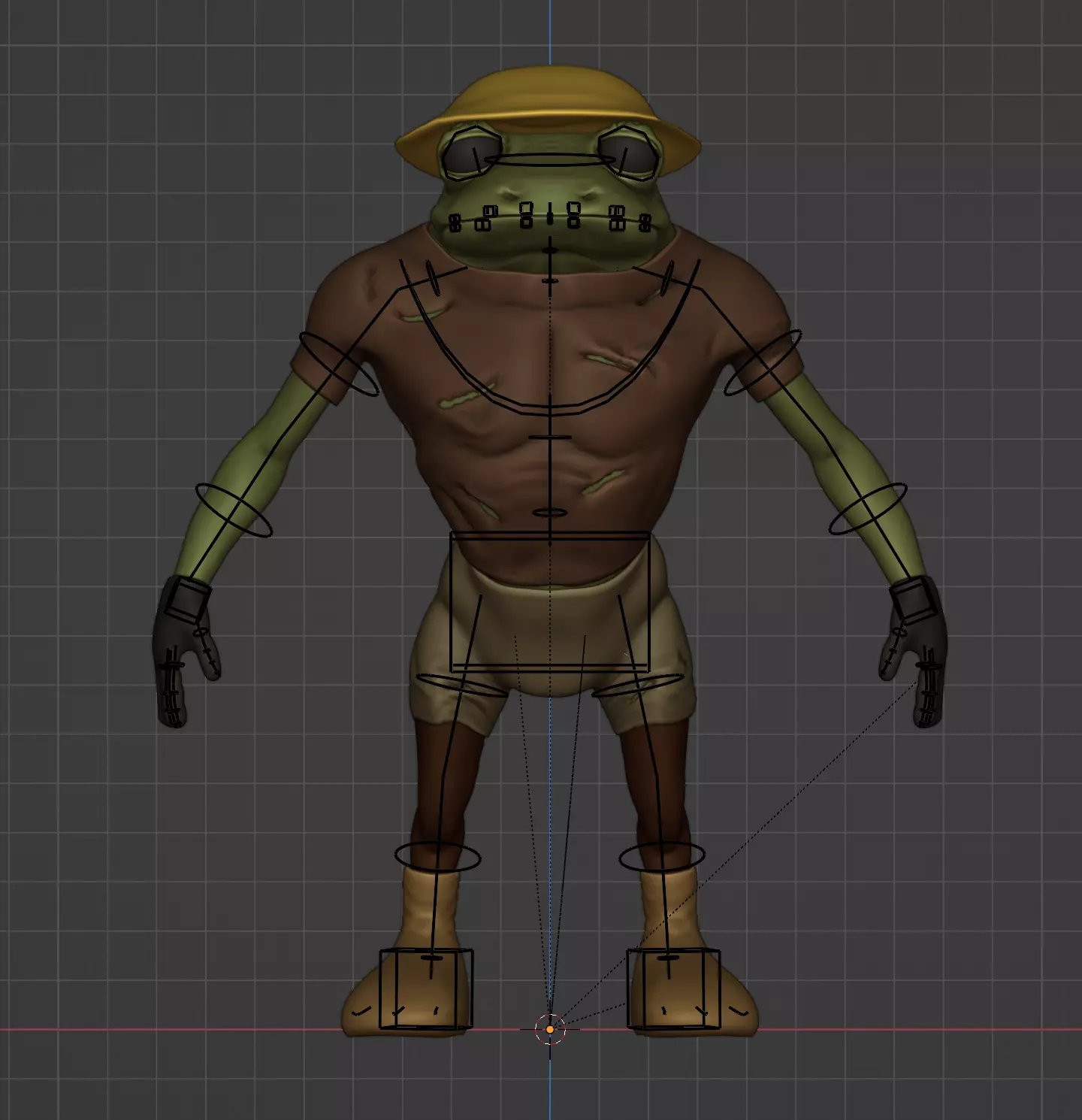 frogman jungle explorer version 8k rigged and textured Low-poly 3D model_6