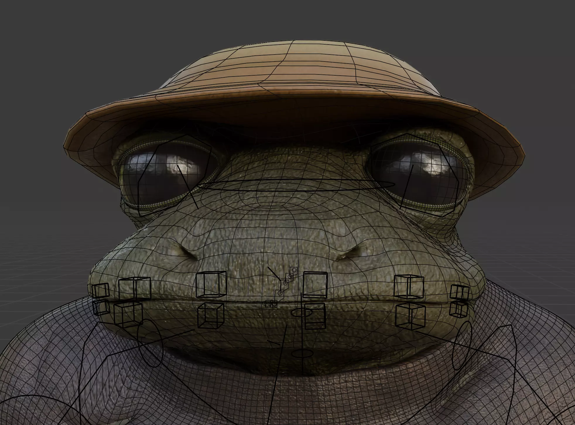 frogman jungle explorer version 8k rigged and textured Low-poly 3D model_12