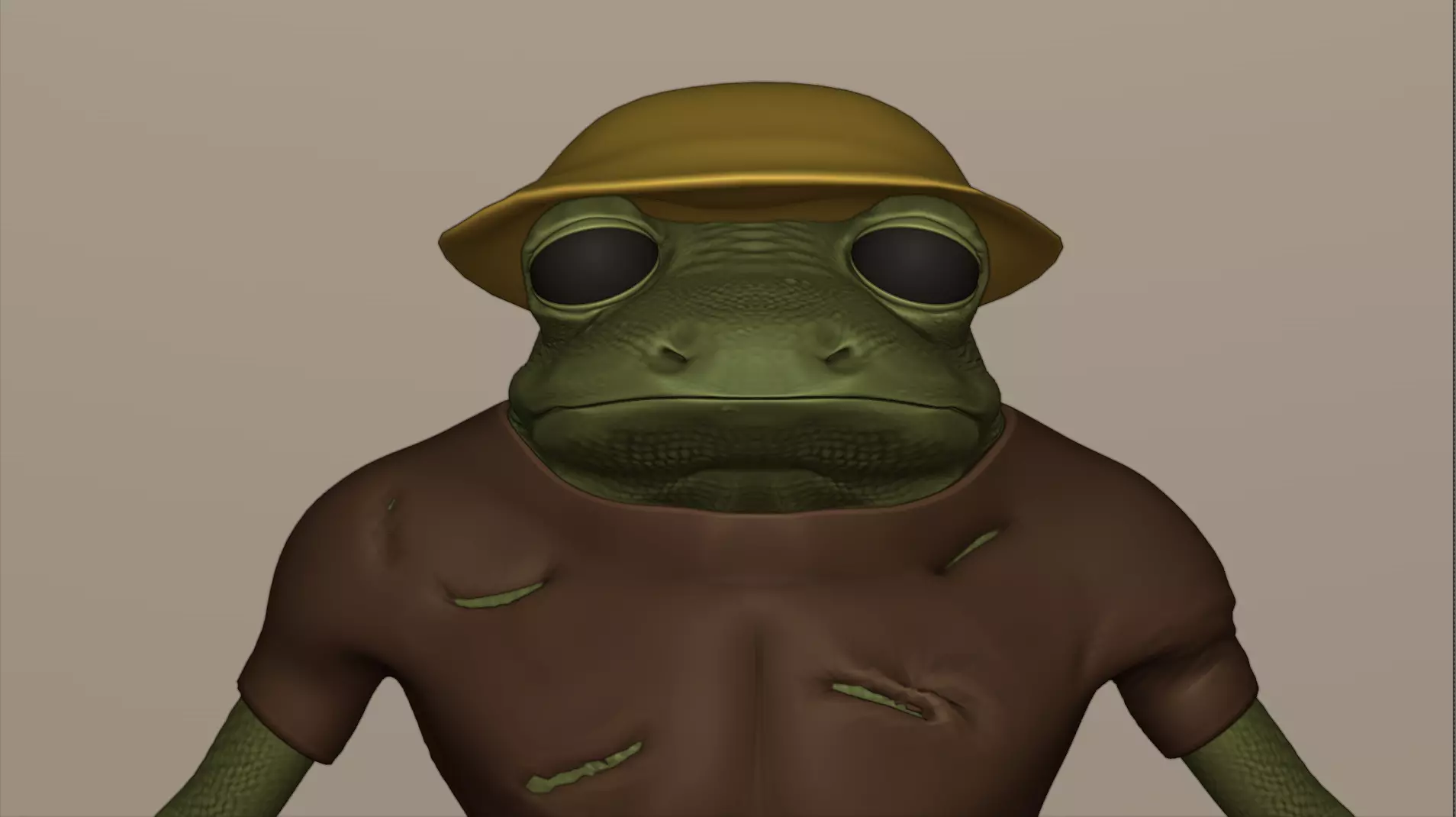 frogman jungle explorer version 8k rigged and textured Low-poly 3D model_4