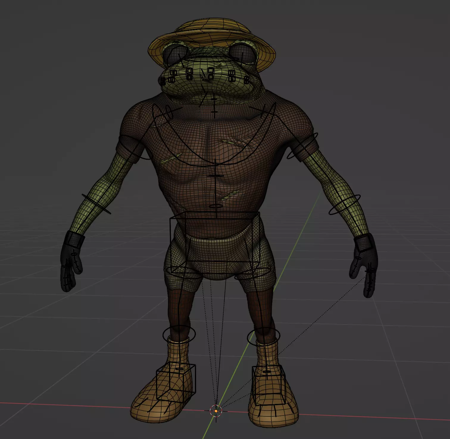 frogman jungle explorer version 8k rigged and textured Low-poly 3D model_11