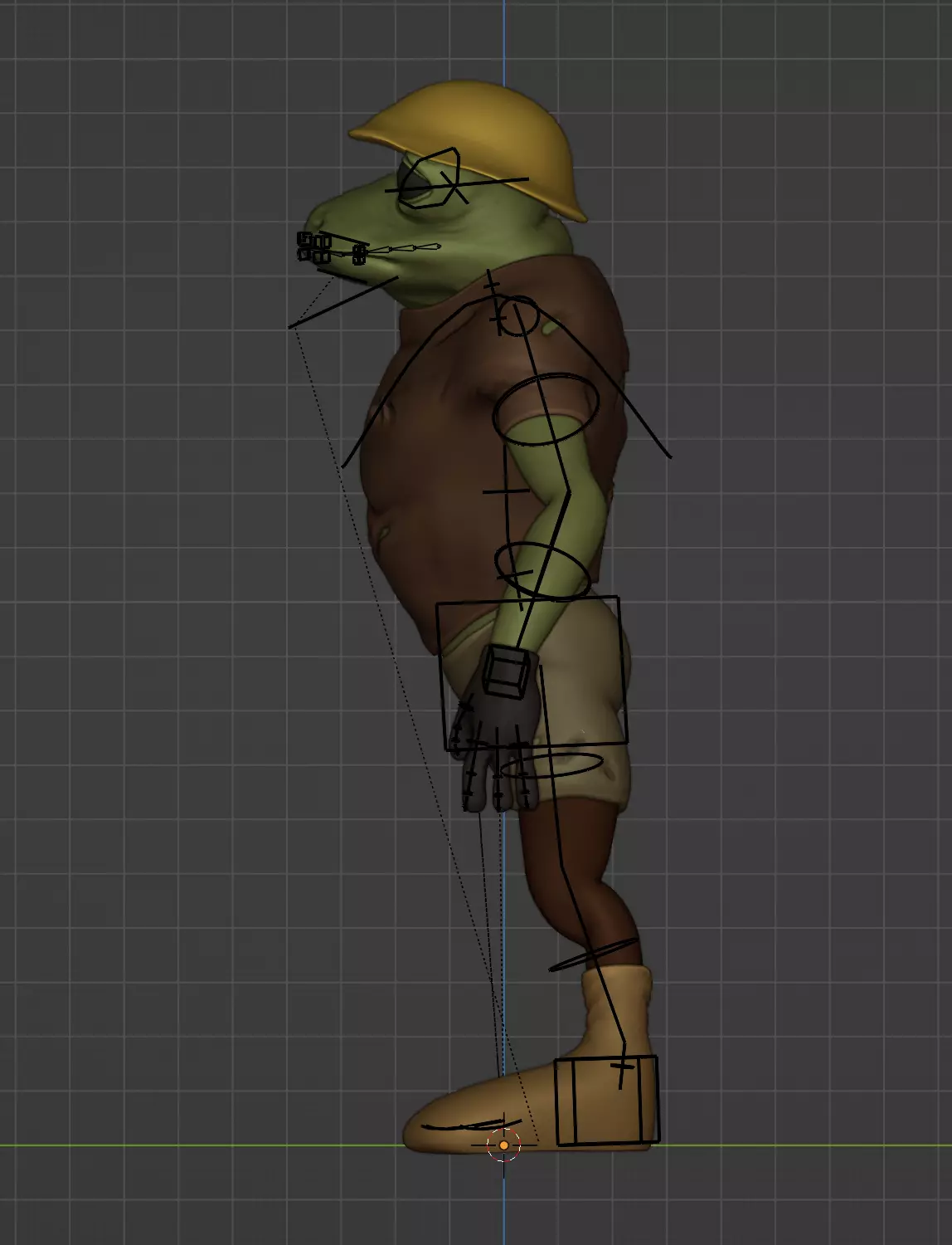 frogman jungle explorer version 8k rigged and textured Low-poly 3D model_7