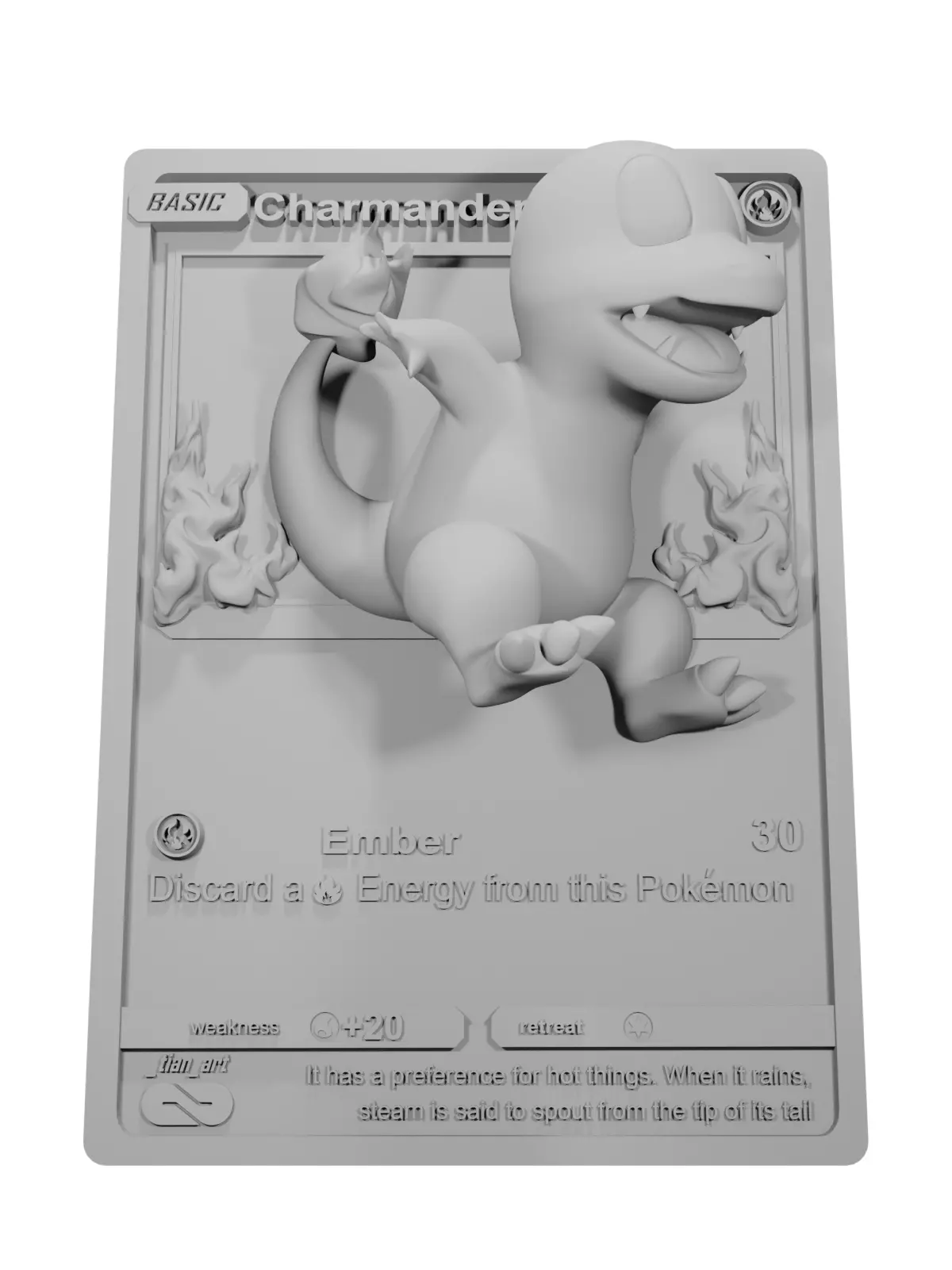 Charmander Pokemon Card 3D 3D print model_1