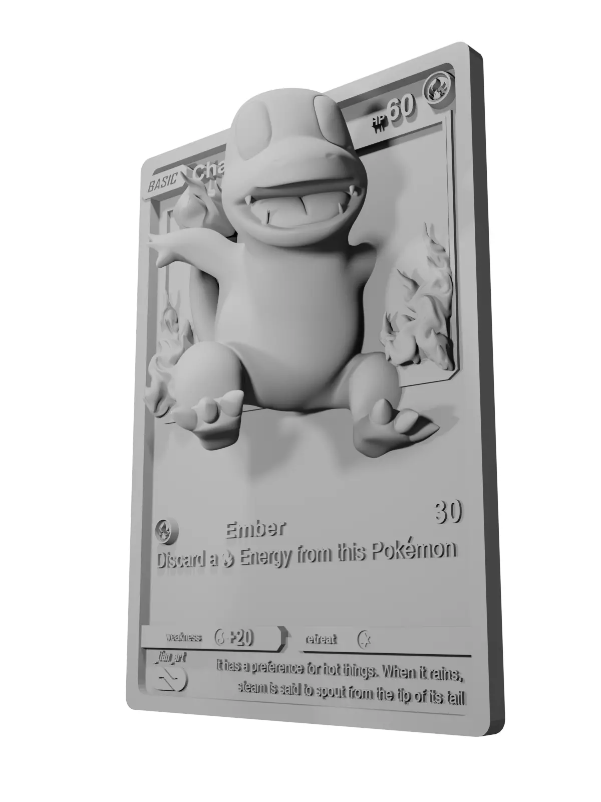 Charmander Pokemon Card 3D 3D print model_5