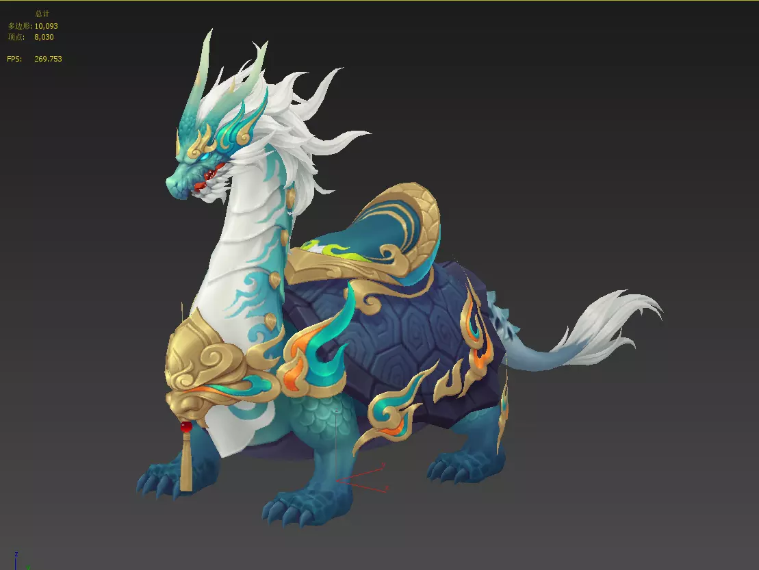Divine turtle  Xuanwu Low-poly 3D model_7